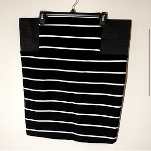 Striped Bodycon Pencil Skirt